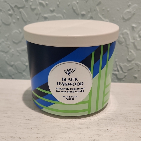 Bath & Body Works Black Teakwood 3 Wick Candle - Picture 1 of 3